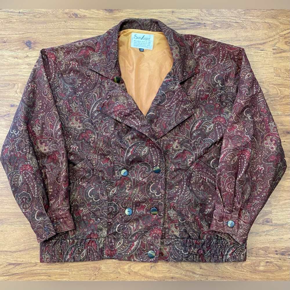 Vintage 70’s 80’s Sun Loger Jacket Japanese Designer Brand Paisley RARE Wool